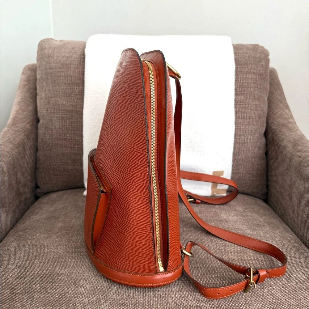 Authentic Louis Vuitton Epi Gobelin Backpack M52293 brown Epi leather